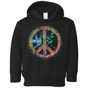 Earth Watercolor Peace Sign Toddler Hoodie