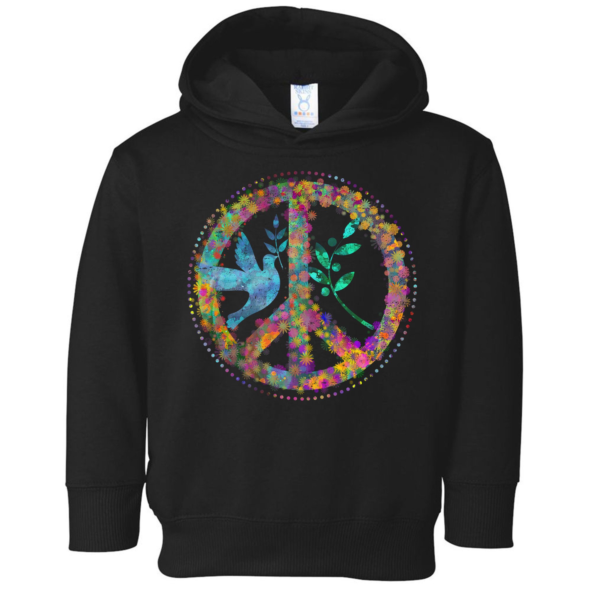 Earth Watercolor Peace Sign Toddler Hoodie