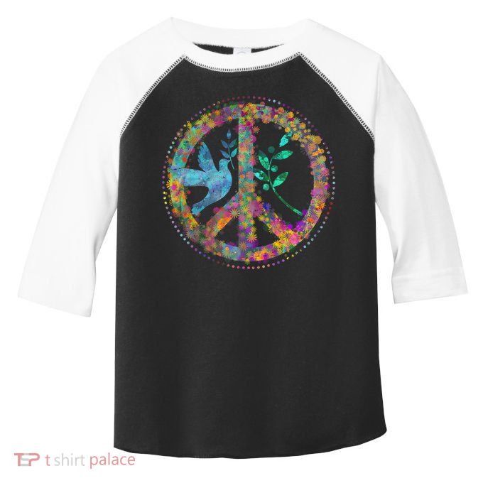 Earth Watercolor Peace Sign Toddler Fine Jersey T-Shirt
