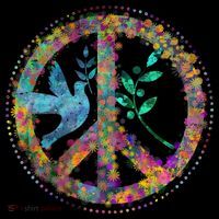 Earth Watercolor Peace Sign Women's T-Shirt