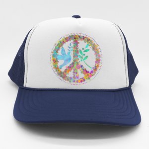 Earth Watercolor Peace Sign Trucker Hat