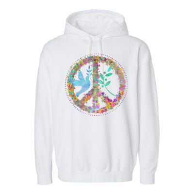 Earth Watercolor Peace Sign Garment-Dyed Fleece Hoodie