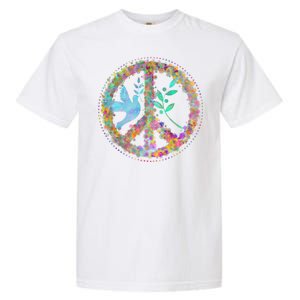 Earth Watercolor Peace Sign Garment-Dyed Heavyweight T-Shirt