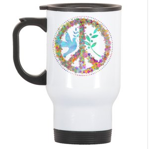 Earth Watercolor Peace Sign Stainless Steel Travel Mug