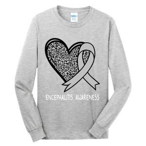 Encephalitis Awareness Silver Ribbon Funny Gift Tall Long Sleeve T-Shirt