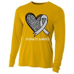 Encephalitis Awareness Silver Ribbon Funny Gift Cooling Performance Long Sleeve Crew