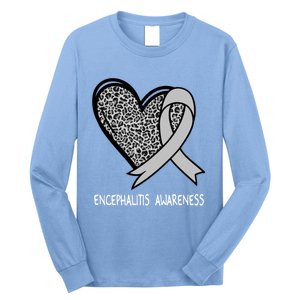 Encephalitis Awareness Silver Ribbon Funny Gift Long Sleeve Shirt