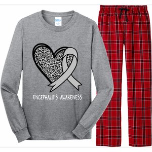 Encephalitis Awareness Silver Ribbon Funny Gift Long Sleeve Pajama Set