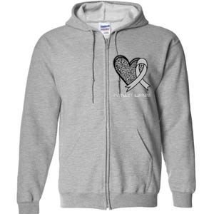 Encephalitis Awareness Silver Ribbon Funny Gift Full Zip Hoodie