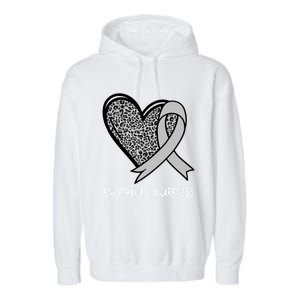 Encephalitis Awareness Silver Ribbon Funny Gift Garment-Dyed Fleece Hoodie