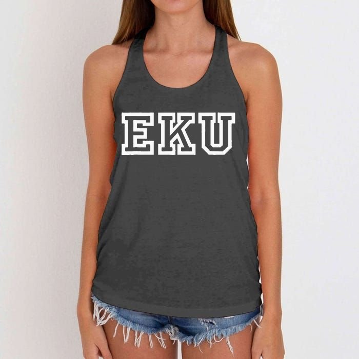 EKU Athletic Sport College University @ Alumni Women's Knotted Racerback Tank