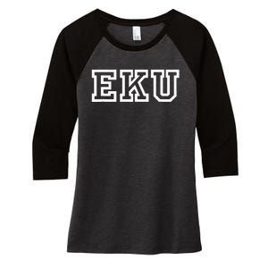 EKU Athletic Sport College University @ Alumni Women's Tri-Blend 3/4-Sleeve Raglan Shirt