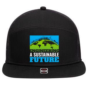 Engineering A Sustainable Future Renewable Energy Earth Day Gift 7 Panel Mesh Trucker Snapback Hat