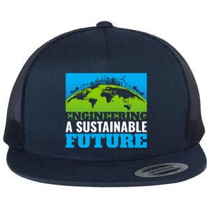 Engineering A Sustainable Future Renewable Energy Earth Day Gift Flat Bill Trucker Hat