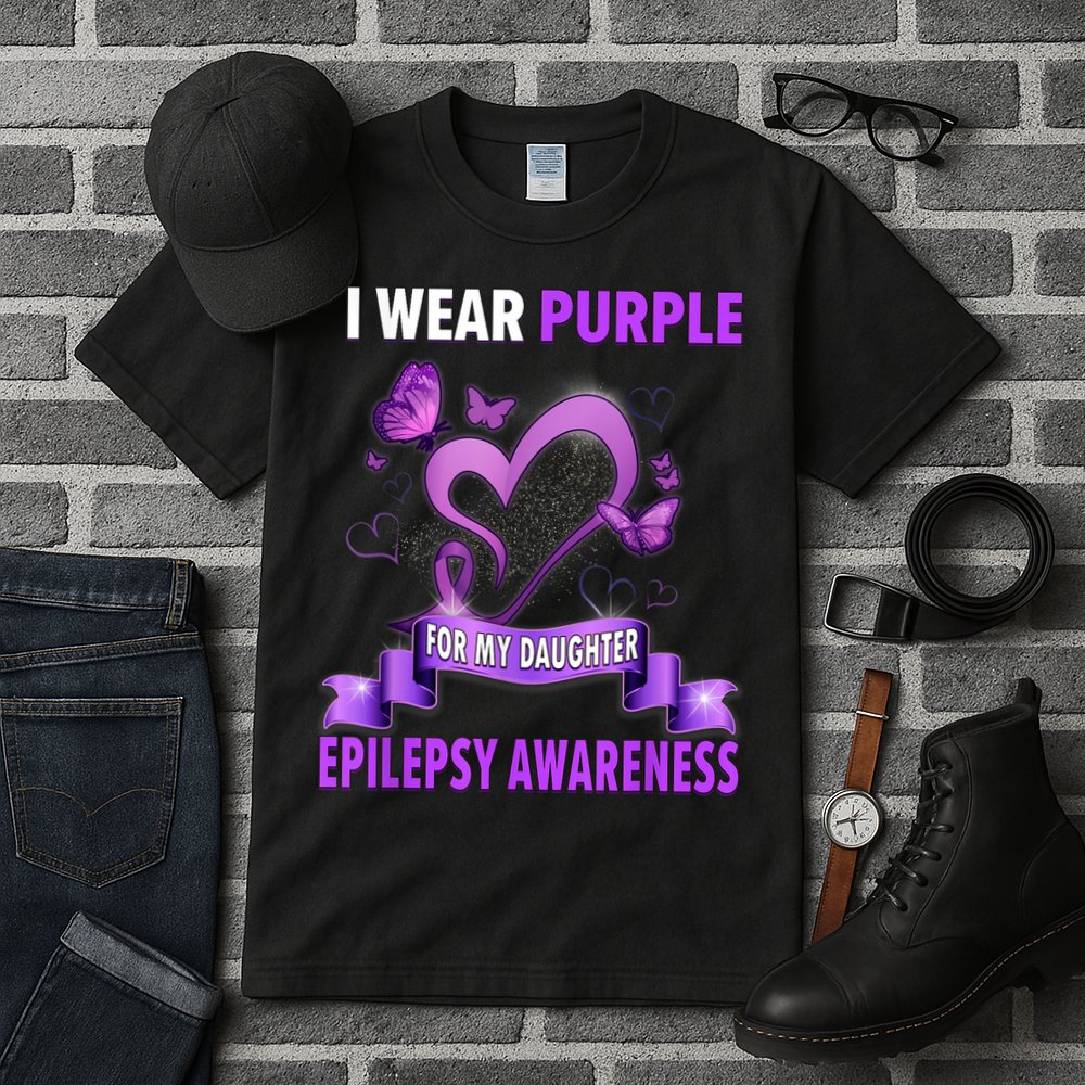 Epilepsy Awareness S I Wear Purple For My Daughter Tall T-Shirt