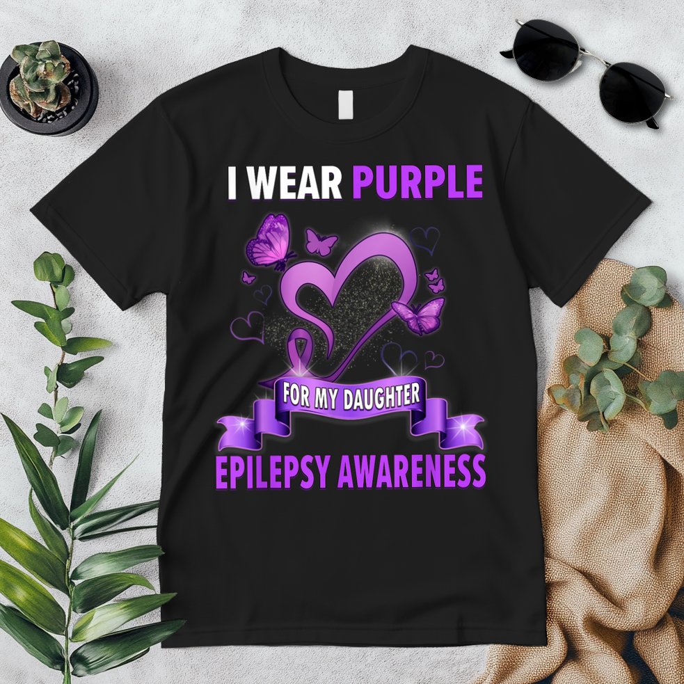 Epilepsy Awareness S I Wear Purple For My Daughter Premium T-Shirt
