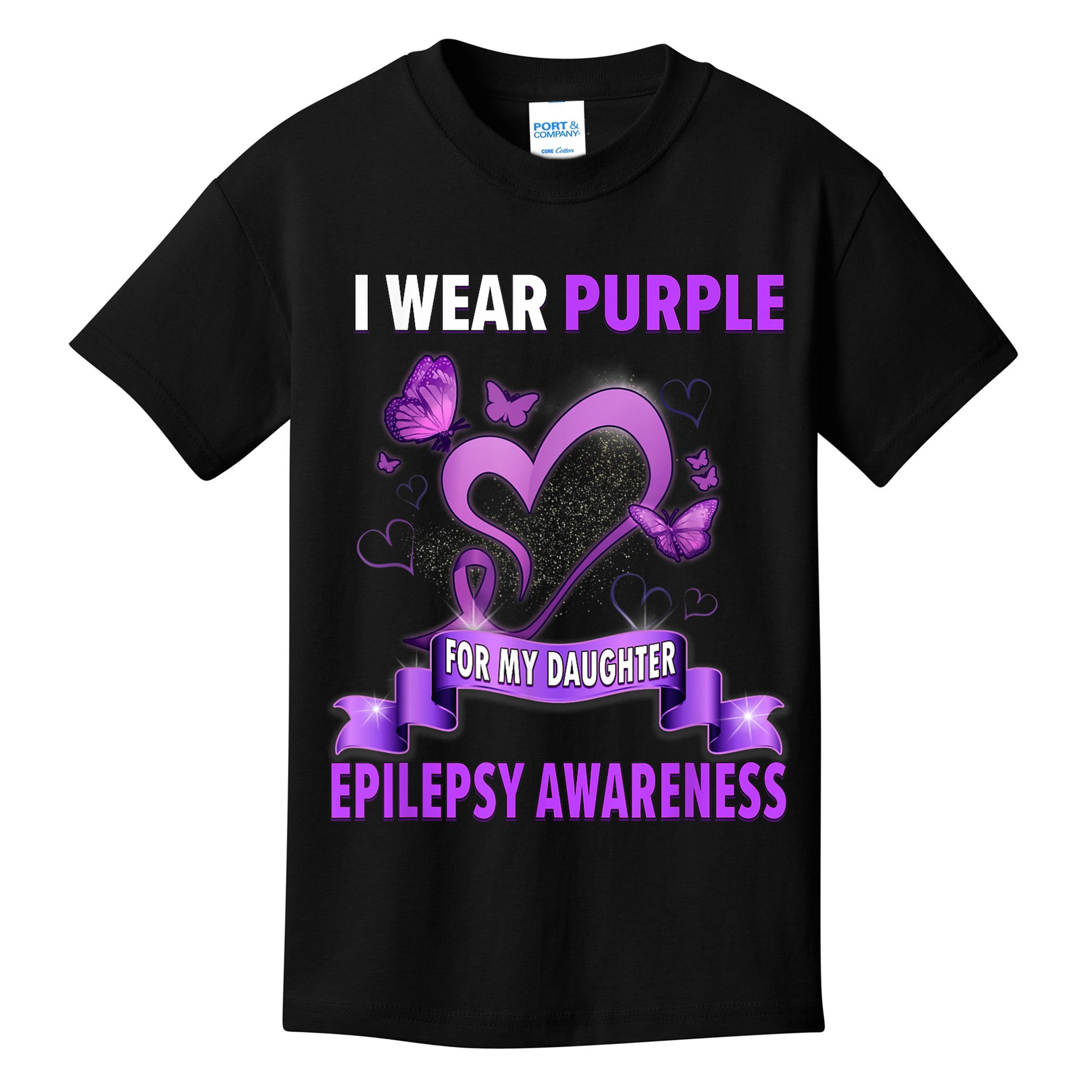 Epilepsy Awareness S I Wear Purple For My Daughter Kids T-Shirt
