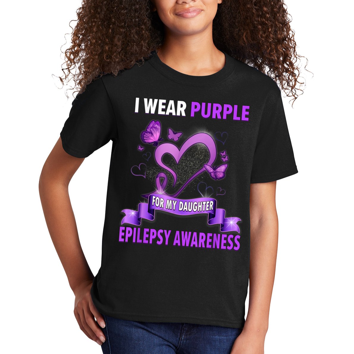 Epilepsy Awareness S I Wear Purple For My Daughter Kids T-Shirt