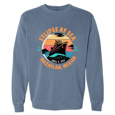 Eclipse At Sea MazatláN Mexico Total Solar Eclipse Garment-Dyed Sweatshirt