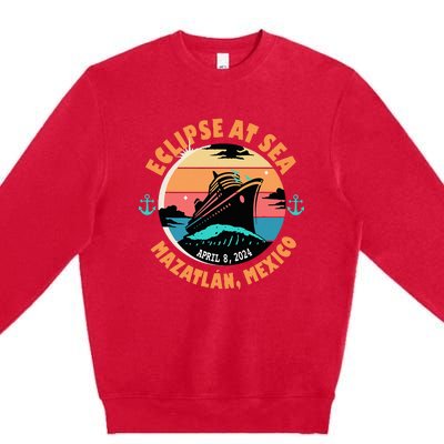 Eclipse At Sea MazatláN Mexico Total Solar Eclipse Premium Crewneck Sweatshirt