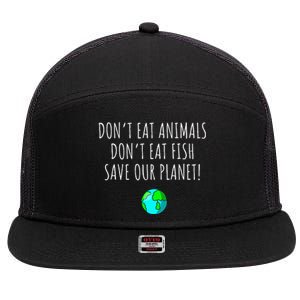 Environmental Awareness Sustainable Planet Vegan Earth Day 7 Panel Mesh Trucker Snapback Hat