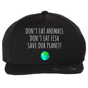 Environmental Awareness Sustainable Planet Vegan Earth Day Wool Snapback Cap