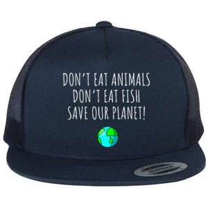 Environmental Awareness Sustainable Planet Vegan Earth Day Flat Bill Trucker Hat