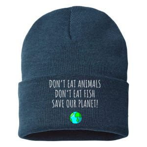 Environmental Awareness Sustainable Planet Vegan Earth Day Sustainable Knit Beanie