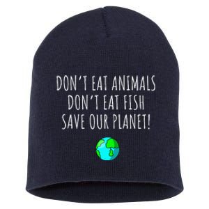 Environmental Awareness Sustainable Planet Vegan Earth Day Short Acrylic Beanie