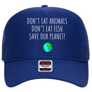 Environmental Awareness Sustainable Planet Vegan Earth Day High Crown Mesh Back Trucker Hat