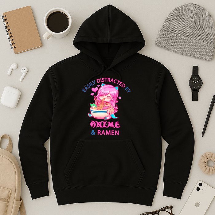 Easily Distracted By Anime & Ramen Hoodie