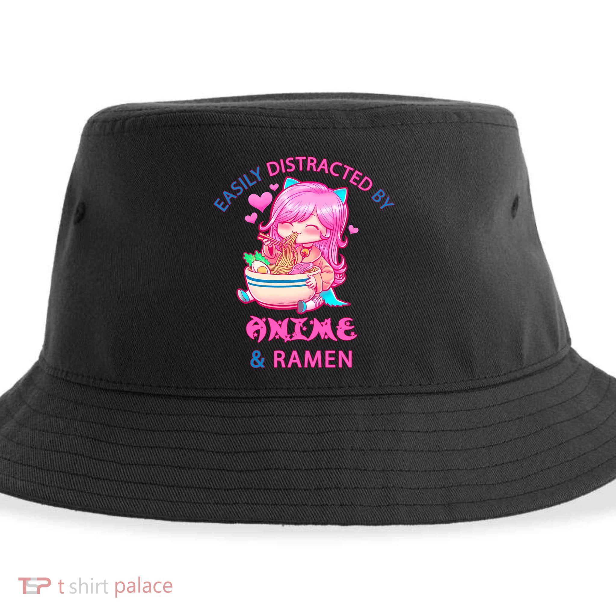 Easily Distracted By Anime & Ramen Sustainable Bucket Hat