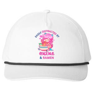 Easily Distracted By Anime & Ramen Snapback Five-Panel Rope Hat