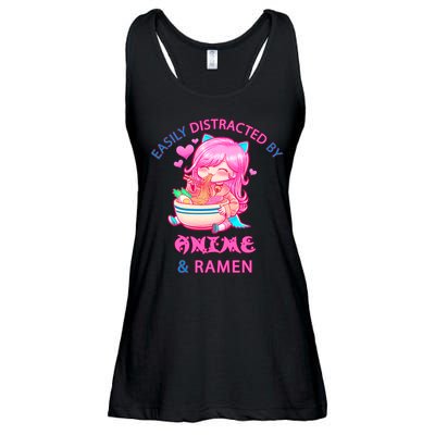 Easily Distracted By Anime & Ramen Ladies Essential Flowy Tank