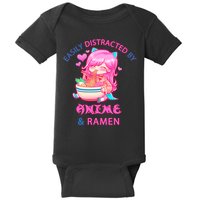 Easily Distracted By Anime & Ramen Baby Bodysuit
