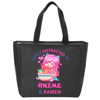 Easily Distracted By Anime & Ramen Zip Tote Bag