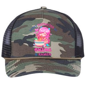 Easily Distracted By Anime & Ramen Retro Rope Trucker Hat Cap