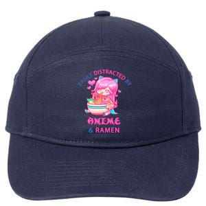 Easily Distracted By Anime & Ramen 7-Panel Snapback Hat