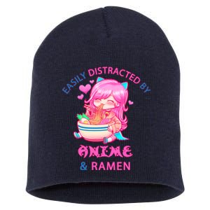 Easily Distracted By Anime & Ramen Short Acrylic Beanie