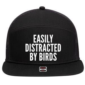 Easily Distracted By Birds 7 Panel Mesh Trucker Snapback Hat