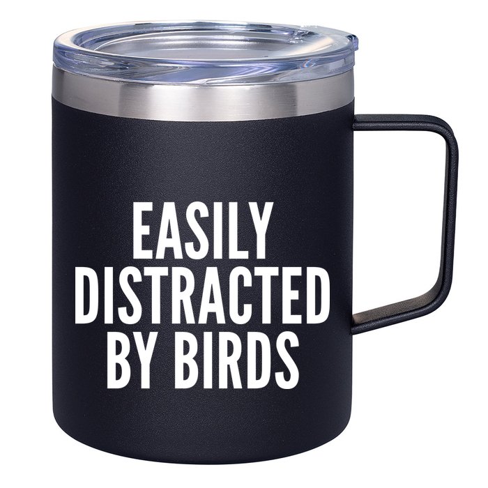 Easily Distracted By Birds 12oz Stainless Steel Coffee Mug