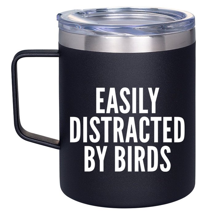 Easily Distracted By Birds 12oz Stainless Steel Coffee Mug