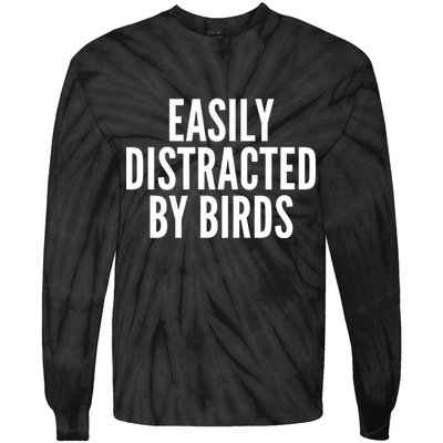 Easily Distracted By Birds Tie-Dye Long Sleeve Shirt