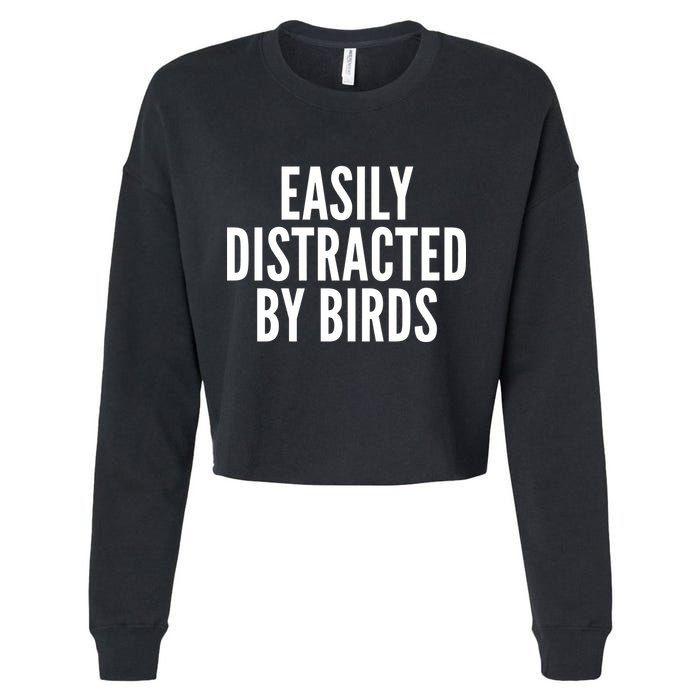 Easily Distracted By Birds Cropped Pullover Crew