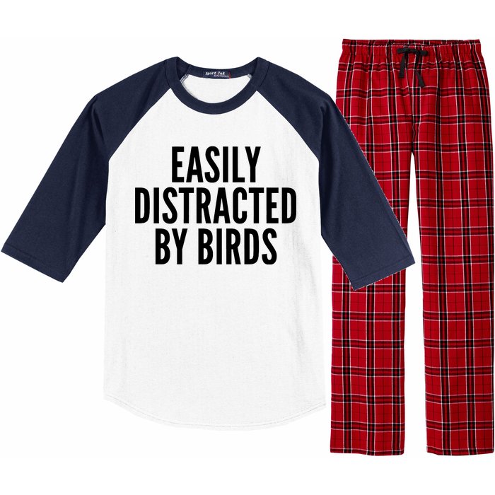 Easily Distracted By Birds Raglan Sleeve Pajama Set