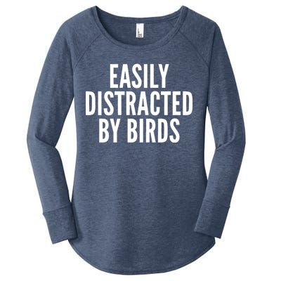 Easily Distracted By Birds Women's Perfect Tri Tunic Long Sleeve Shirt