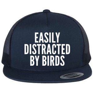 Easily Distracted By Birds Flat Bill Trucker Hat