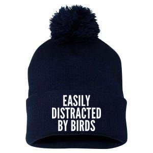 Easily Distracted By Birds Pom Pom 12in Knit Beanie