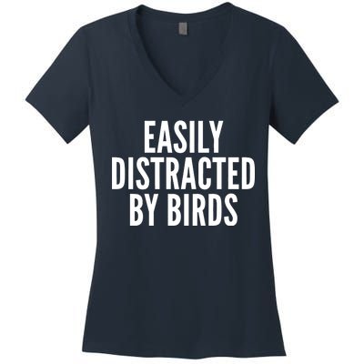 Easily Distracted By Birds Women's V-Neck T-Shirt