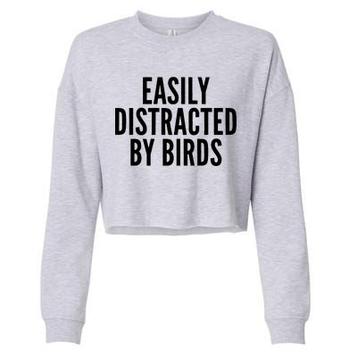 Easily Distracted By Birds Cropped Pullover Crew